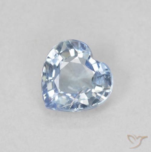 0.49 ct Blue Sapphire Stone, Natural Sapphire in Heart Facet Shape for Sale
