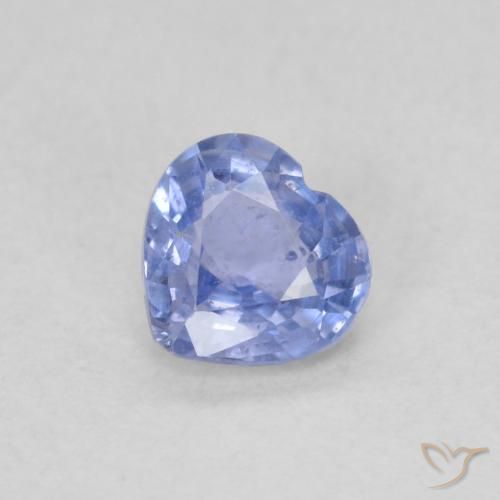 0.47 ct Blue Sapphire Stone, Natural Sapphire in Heart Facet Shape for Sale