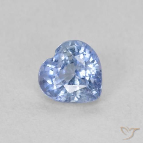 0.51ct Natural Pastel Blue Sapphire, Heart, VS