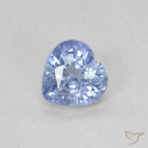0.51 ct Blue Sapphire Stone, Natural Sapphire in Heart Facet Shape for Sale