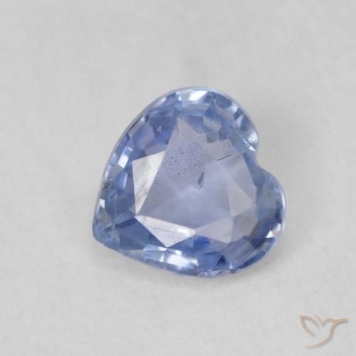 0.48 ct Blue Sapphire Stone, Natural Sapphire in Heart Facet Shape for Sale
