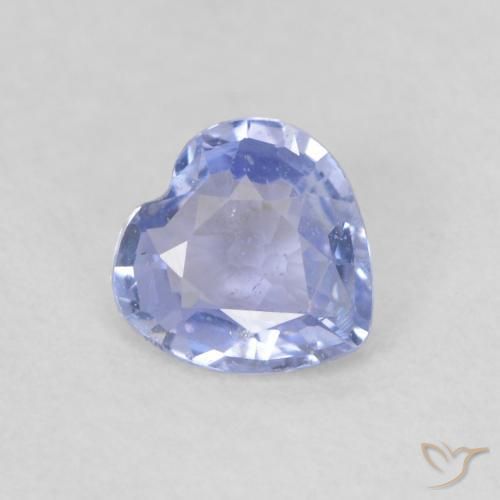 0.45 ct Blue Sapphire Stone, Natural Sapphire in Heart Facet Shape for Sale