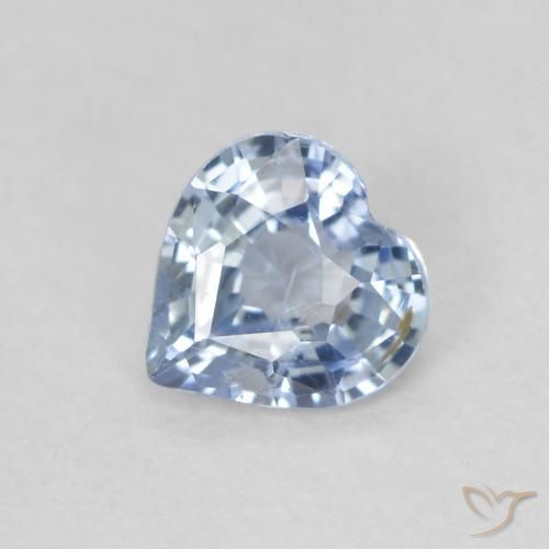 0.48ct Natural Light Sky Blue Sapphire, Heart, VS