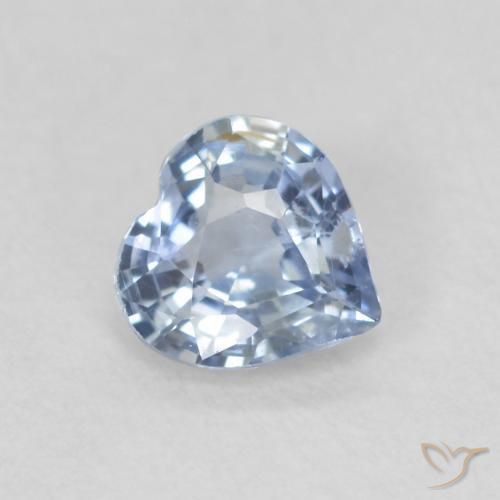 0.48 ct Blue Sapphire Stone, Natural Sapphire in Heart Facet Shape for Sale