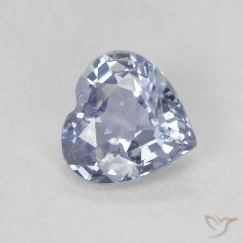 0.55ct Natural Light Violet Blue Sapphire, Heart, VS