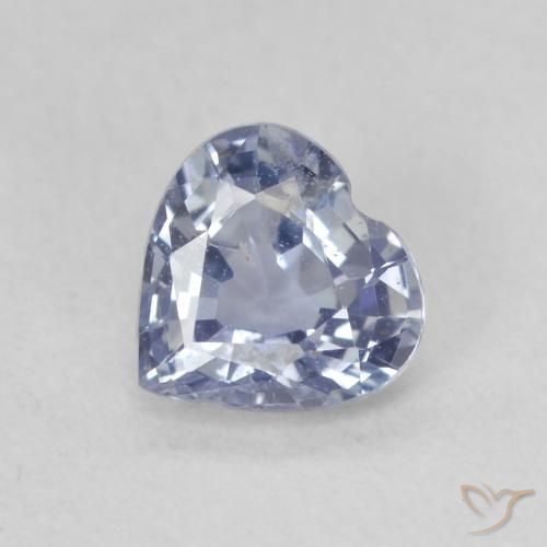 0.55 ct Blue Sapphire Stone, Natural Sapphire in Heart Facet Shape for Sale