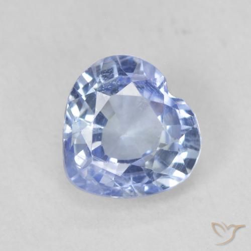 0.68ct Natural Light Violet Blue Sapphire, Heart, VS