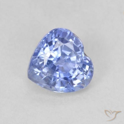 0.64 ct Blue Sapphire Stone, Natural Sapphire in Heart Facet Shape for Sale
