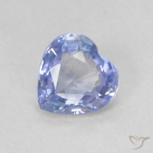 0.57 ct Blue Sapphire Stone, Natural Sapphire in Heart Facet Shape for Sale