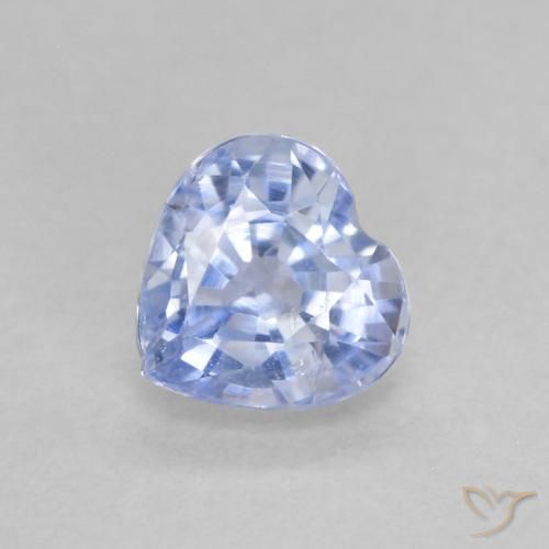 0.58ct Natural Light Blue Sapphire, Heart, VS