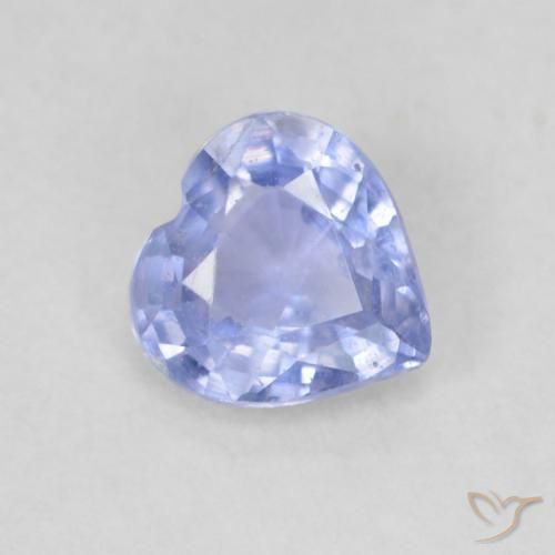 0.53ct Natural Light Purplish Blue Sapphire, Heart, VS