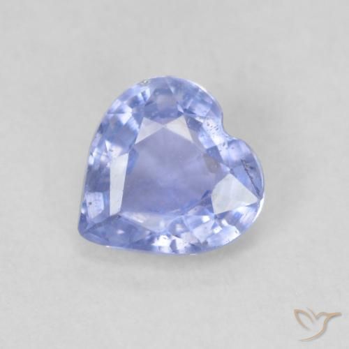 0.53 ct Blue Sapphire Stone, Natural Sapphire in Heart Facet Shape for Sale