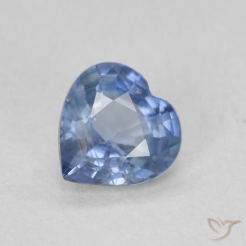 0.49ct Natural Very Light Blue Sapphire, Heart, VS