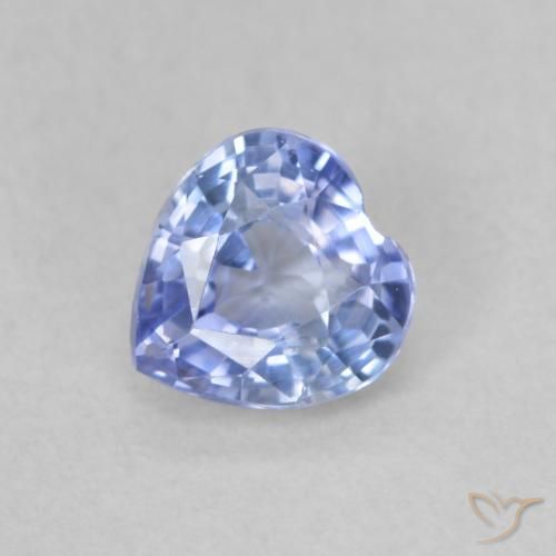 0.59ct Natural Pastel Blue Sapphire, Heart, VVS-VS
