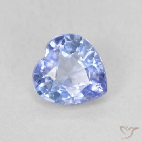 0.59 ct Blue Sapphire Stone, Natural Sapphire in Heart Facet Shape for Sale