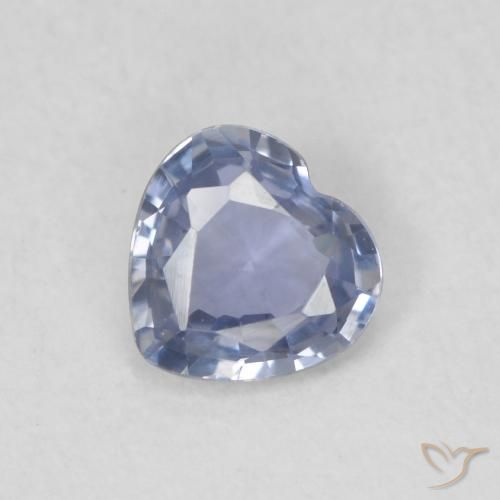 0.42ct Natural Light Purplish Blue Sapphire, Heart, VVS-VS