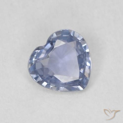 0.42 ct Blue Sapphire Stone, Natural Sapphire in Heart Facet Shape for Sale