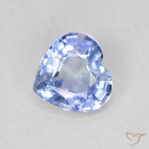 0.53ct Natural Light Blue Sapphire, Heart, VVS-VS