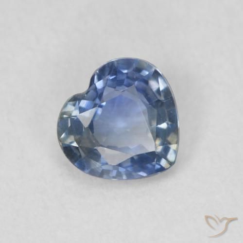 0.44 ct Blue Sapphire Stone, Natural Sapphire in Heart Facet Shape for Sale