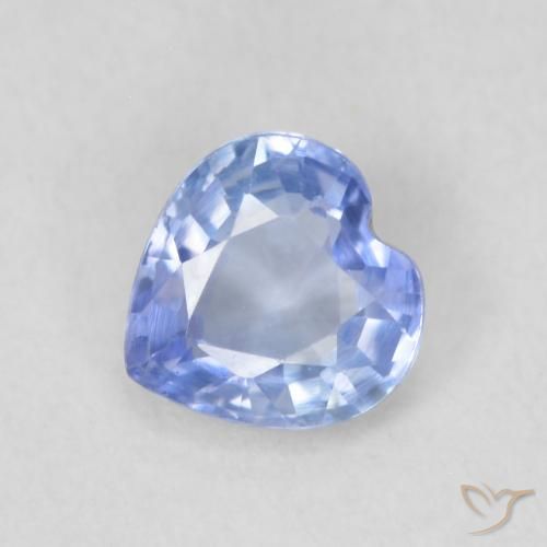 0.58ct Natural Pastel Blue Sapphire, Heart, VVS-VS