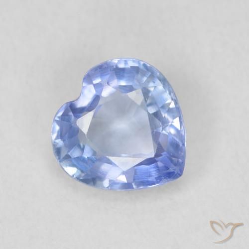 0.58 ct Blue Sapphire Stone, Natural Sapphire in Heart Facet Shape for Sale