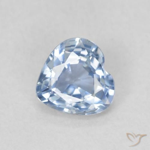 0.52ct Natural Light Blue Sapphire, Heart, VVS-VS