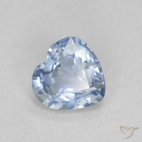 0.52 ct Blue Sapphire Stone, Natural Sapphire in Heart Facet Shape for Sale