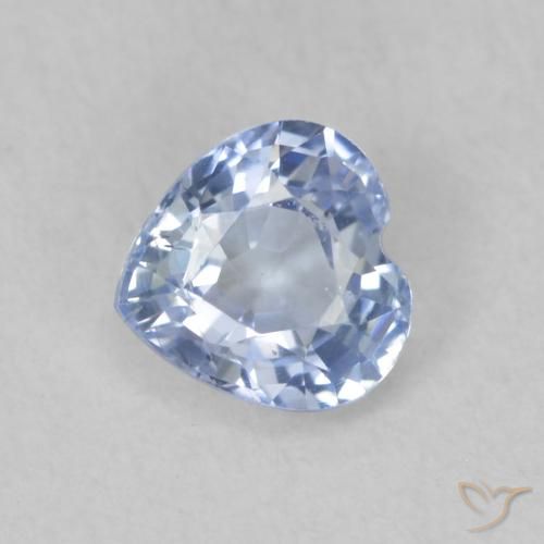 0.57ct Natural Light Baby Blue Sapphire, Heart, VVS-VS