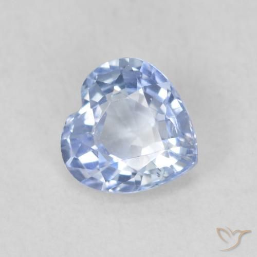 0.57 ct Blue Sapphire Stone, Natural Sapphire in Heart Facet Shape for Sale