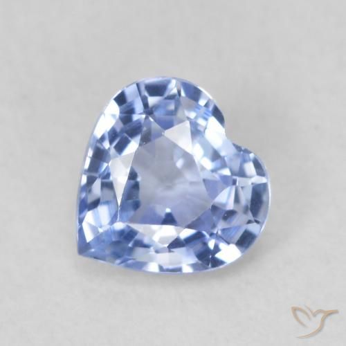 0.67ct Natural Light Blue Sapphire, Heart, VVS-VS