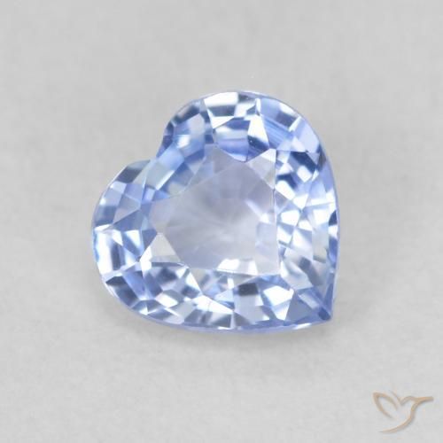 0.67 ct Blue Sapphire Stone, Natural Sapphire in Heart Facet Shape for Sale