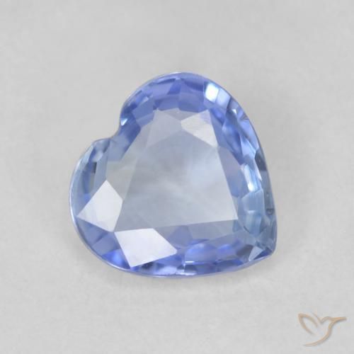 0.62ct Natural Light Blue Sapphire, Heart, VVS-VS