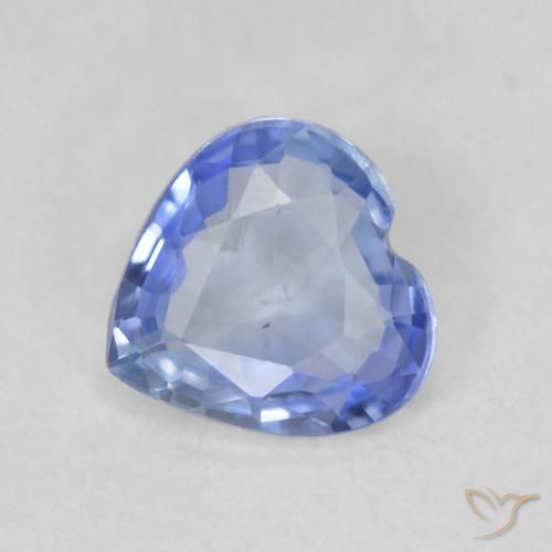 0.62 ct Blue Sapphire Stone, Natural Sapphire in Heart Facet Shape for Sale