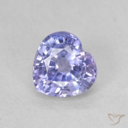 0.63ct Natural Light Blue Sapphire, Heart, VVS-VS