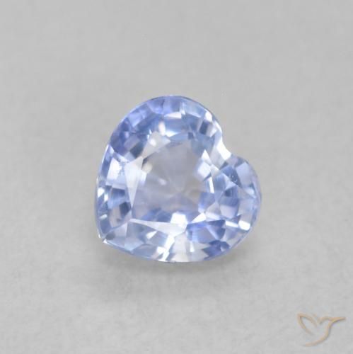 0.54ct Natural Pastel Blue Sapphire, Heart, VVS-VS