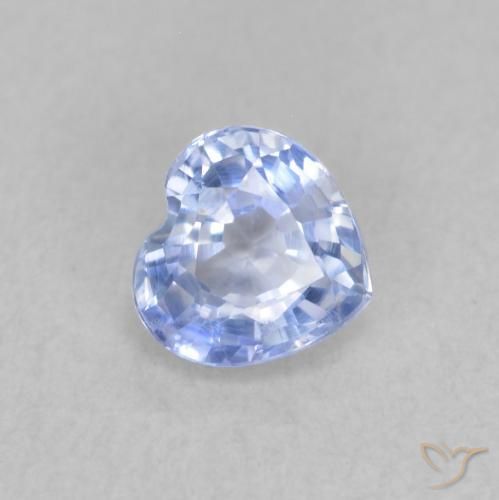 0.54 ct Blue Sapphire Stone, Natural Sapphire in Heart Facet Shape for Sale