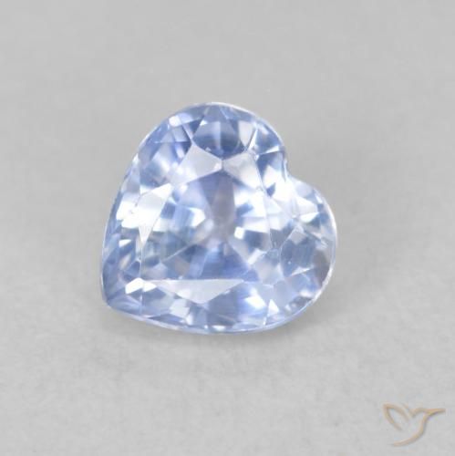 0.71ct Natural Pastel Blue Sapphire, Heart, VVS-VS