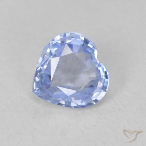 0.61ct Natural Pastel Blue Sapphire, Heart, VVS-VS