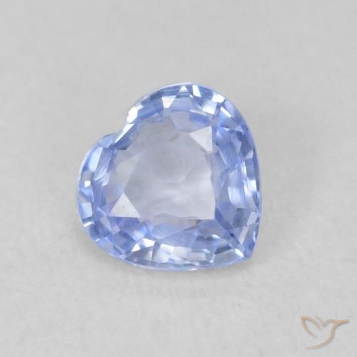 0.61 ct Blue Sapphire Stone, Natural Sapphire in Heart Facet Shape for Sale