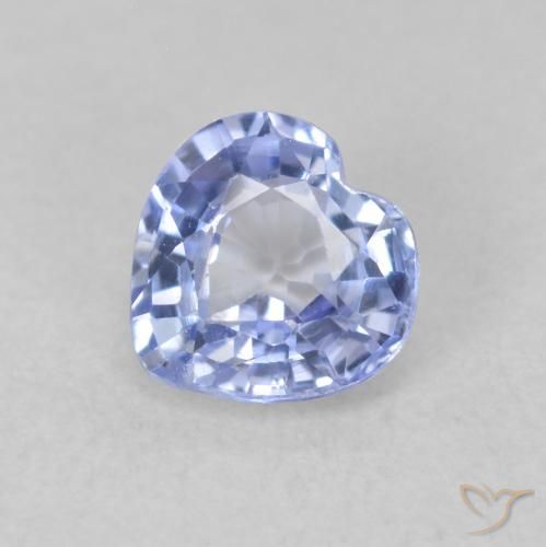 0.77ct Natural Pastel Blue Sapphire, Heart, VVS-VS