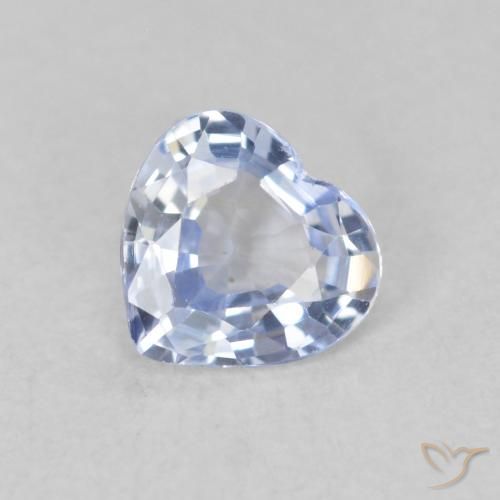 0.51ct Natural Light Blue Sapphire, Heart, VVS-VS