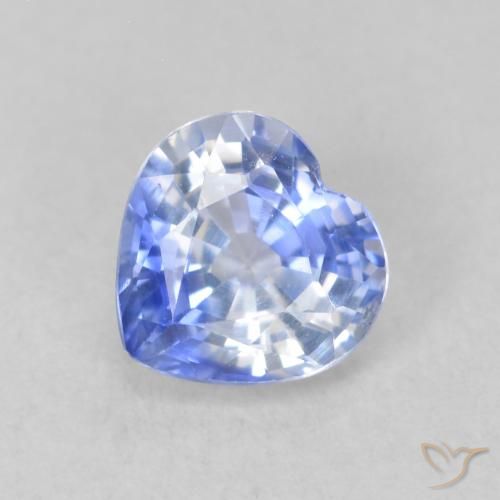 0.75ct Natural Light Blue Sapphire, Heart, VVS-VS