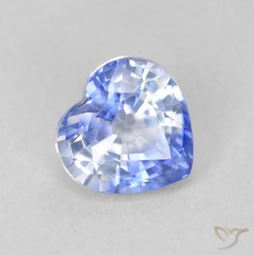0.75 ct Blue Sapphire Stone, Natural Sapphire in Heart Facet Shape for Sale