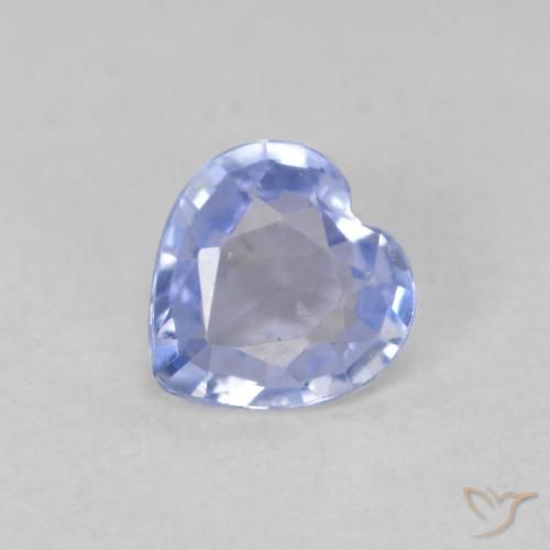0.42ct Natural Pastel Blue Sapphire, Heart, VVS-VS