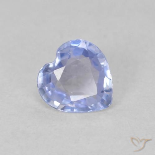 0.42 ct Blue Sapphire Stone, Natural Sapphire in Heart Facet Shape for Sale