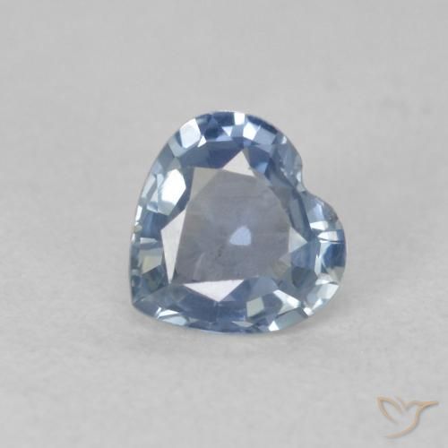0.47ct Natural Light Blue Sapphire, Heart, VVS-VS