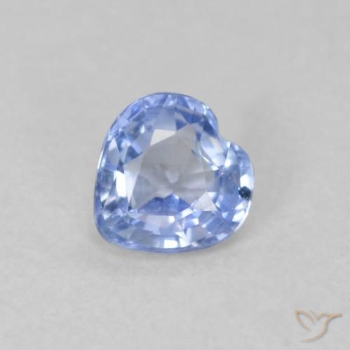 0.44ct Natural Pastel Blue Sapphire, Heart, VVS-VS