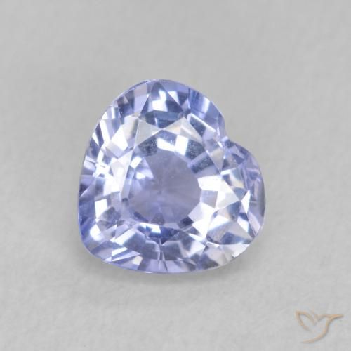 0.76ct Natural Light Purplish Blue Sapphire, Heart, VVS-VS