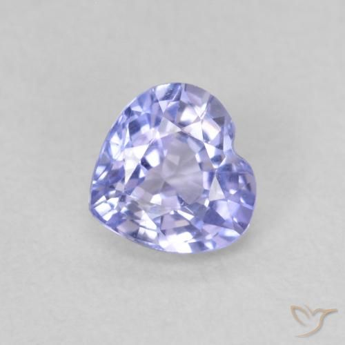 0.58ct Natural Light Purplish Blue Sapphire, Heart, VVS-VS