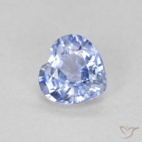 0.55ct Natural Light Blue Sapphire, Heart, VS, Photo A
